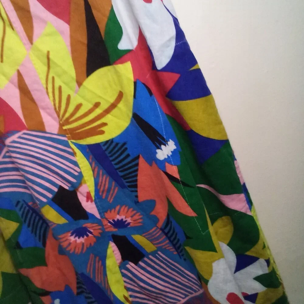For Cynthia Dress Women XL Sleeveless Loud Pattern Linen Blend Colorful - Picture 8 of 16
